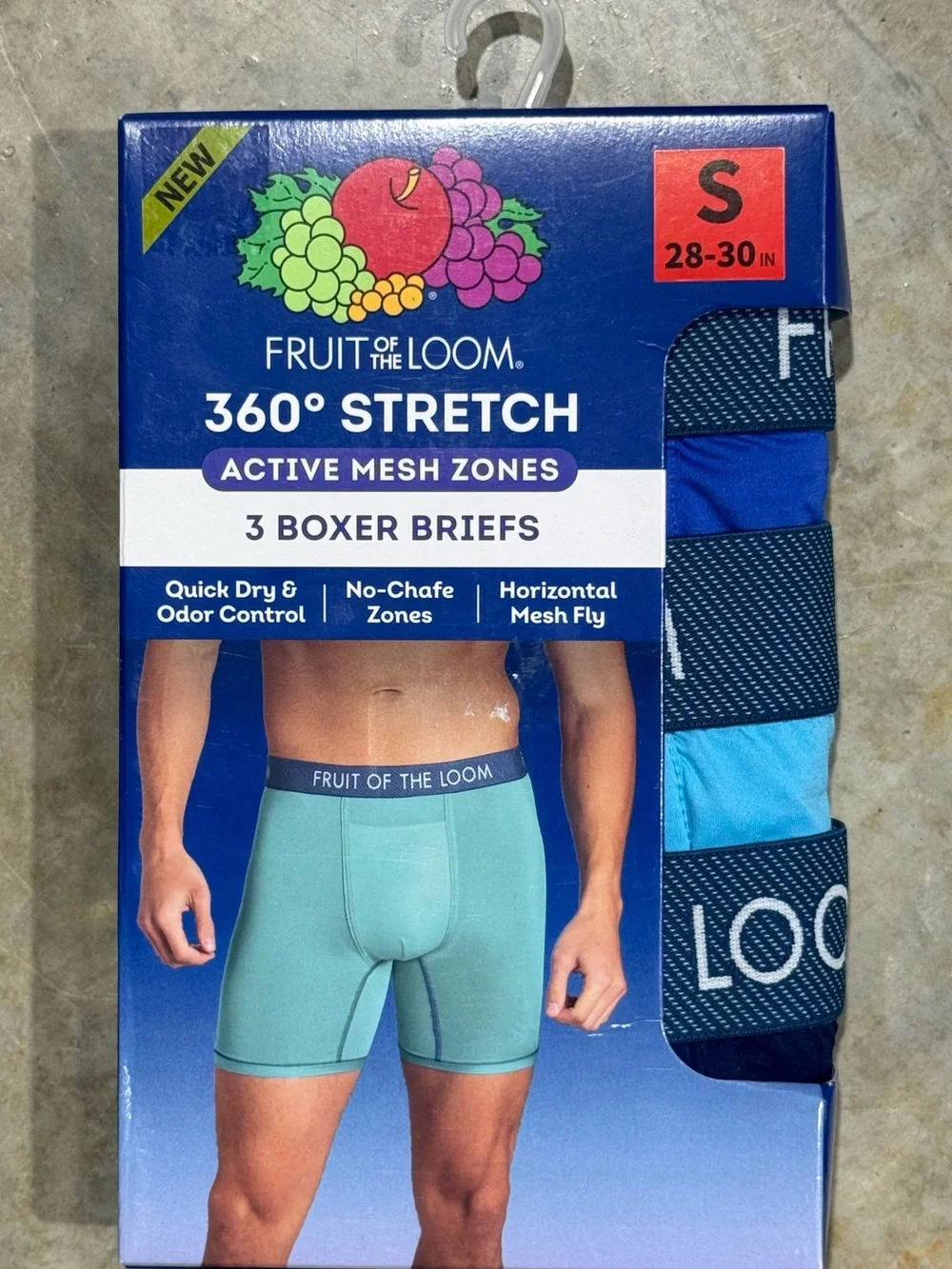 Fruit of the Loom Men’s 3-Pack 360 Stretch Boxer Briefs Navy / blue/Royal Blue